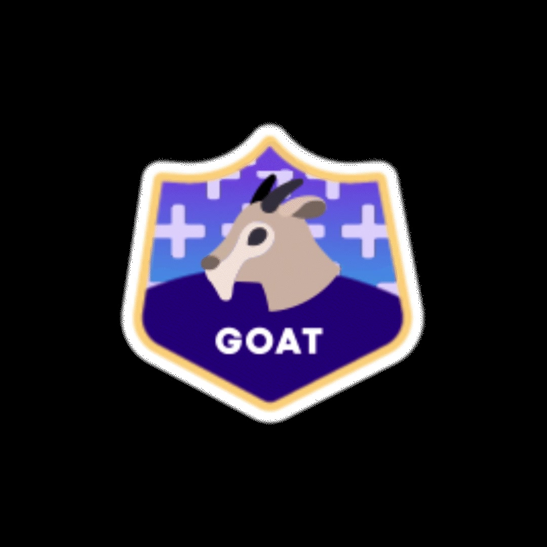 GOAT tier badge with goat icon