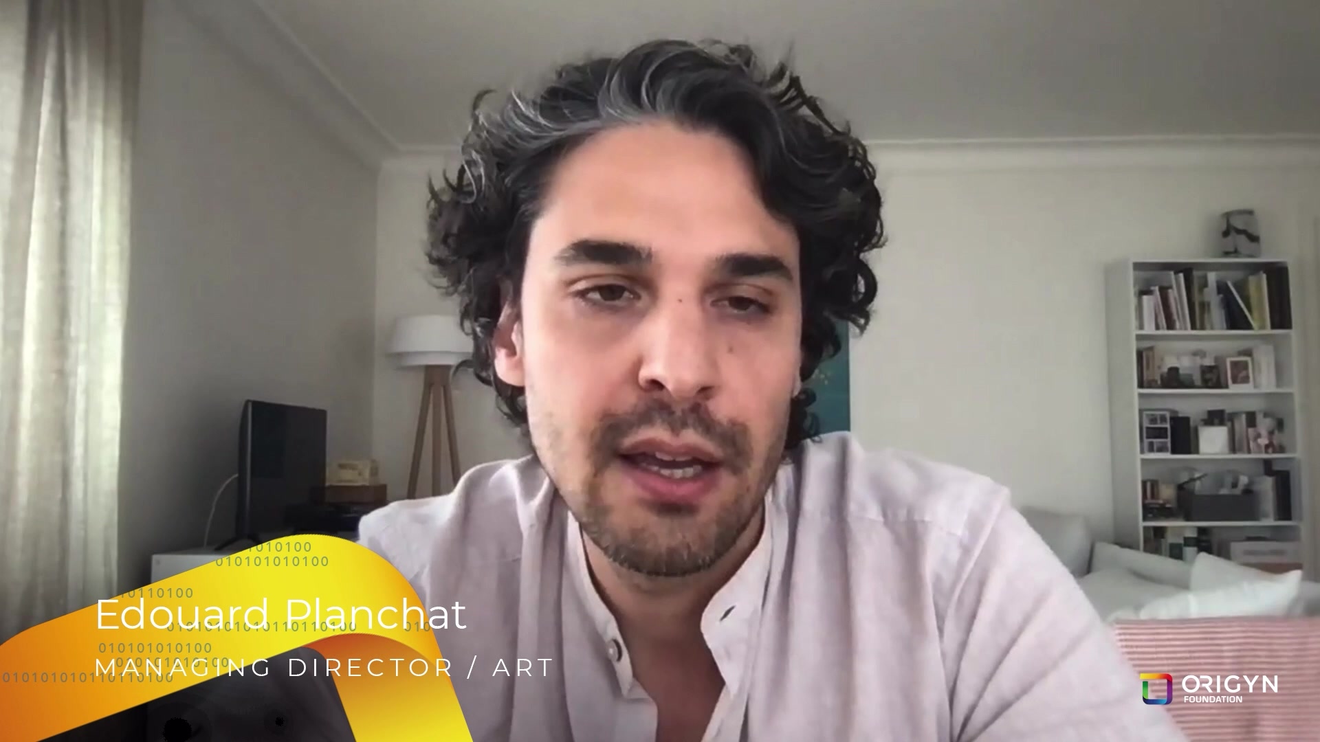 Lower third graphic for Edouard Planchat, Managing Director of Art