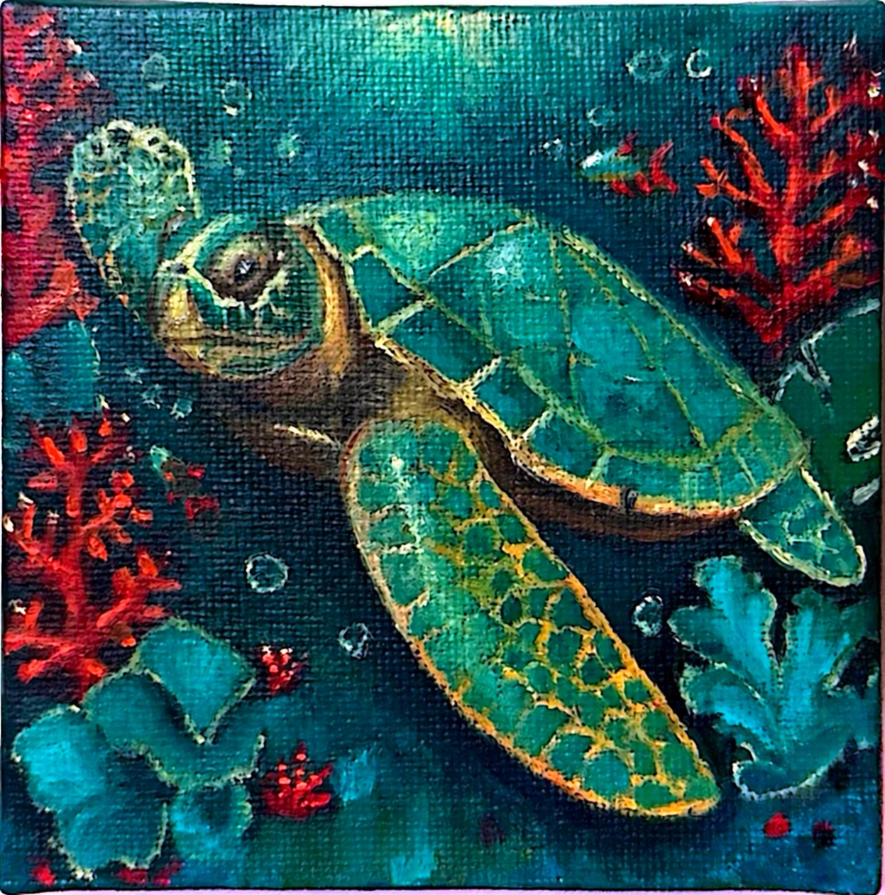 Sea turtle — painting by Nadia Shenasi