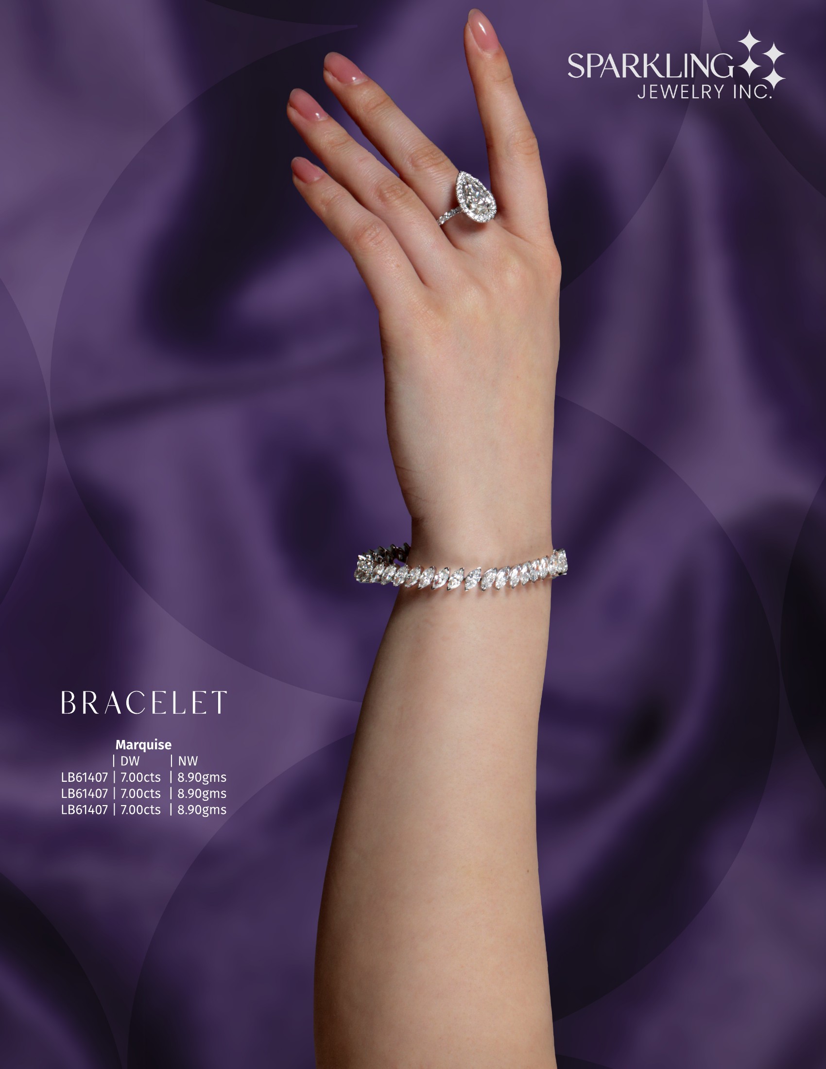 Sparkling Jewelry bracelet product advertisement