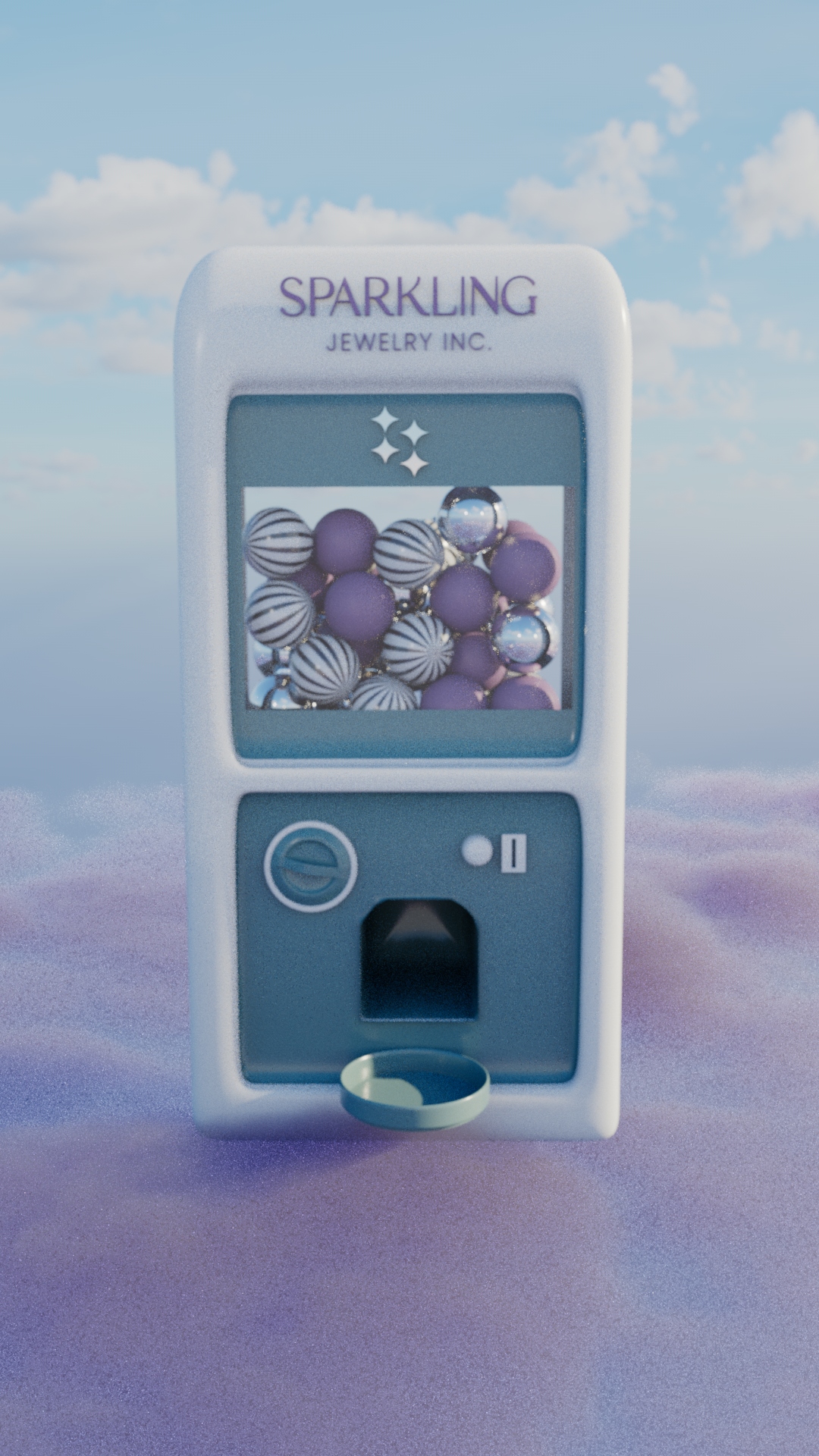 Sparkling Jewelry gashapon capsule machine 3D render