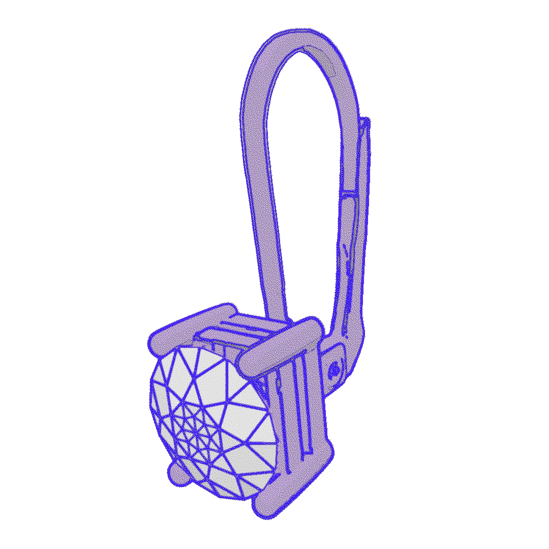Technical illustration of lever-back earring mechanism