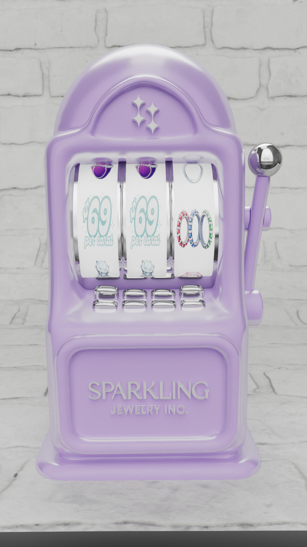 Sparkling Jewelry slot machine with brick wall backdrop